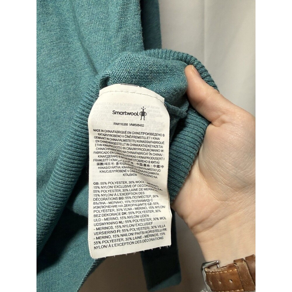 Smartwool Edgewood Heritage Merino Wool Blend Crew Sweater Teal Green Women’s S - Picture 3 of 4